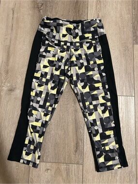 Brooks Geo-Print workout leggings  - Yellow & Black